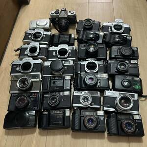 大量28台フィルムカメラ まとめ売り Canon PENTAX MINOLTA Nikon OLYMPUS YASHICA ESPIO KONICA RICOH Autoboy μ c35 pen ee eos gs cc B