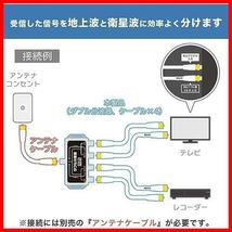 ★1m(ネジ式)★ アンテナダブル分波器 【4K8K放送(3224MHz)/BS/CS/地デジ/CATV 対応】 ケーブル4本付属 1m HAT-WSP010_画像2