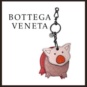 ○★新品 未使用 BOTTEGA VENETA イントレチャートピッグキーリング ベージュ○●