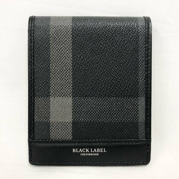 ○★新品未使用　BLACK LABEL CRESTBRIDGE（ブラックレーベル・クレストブリッジ）　チェック　二つ折り財布　ブラック★○