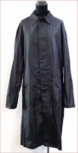 Bana8・衣類◆DONNA KARAN SIGNATURE/ダナキャラン シグネチャー ナイロン ロングコート M ブラック