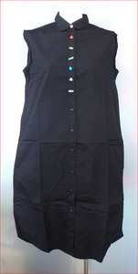 Bana・衣類◆美品◆DIESEL/ディーゼル ノースリーブ シャツ ワンピース サプリ ボタン ブラック XS