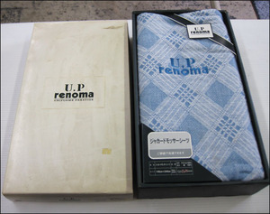 Bana8◆未使用◆renoma レノマ ジャカードモッサシーツ シングル ブルー系 シーツ 寝具