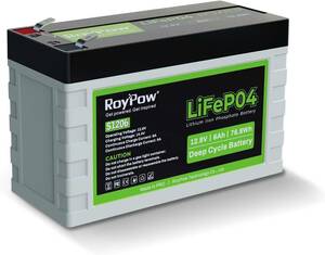 6Ah RoyPow 12V 6Ah リン酸鉄リチウムイオンバッテリーLiFePO4 電動リール用バッテリー 3500サイクル B