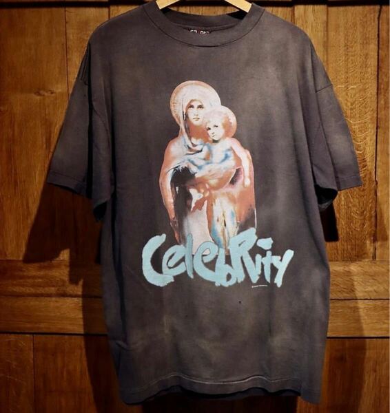 新品 24SS 新作 セントマイケル シャーマーアカデミー CELEBRITYプリントTシャツXL ブラック ヴィンテージ SAINT Mxxxxxx SM-YS8-0000-C39