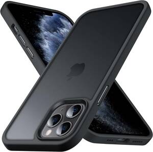 ブラック Anqrp iPhone11 Pro Max 用 ケース 半透明 耐衝撃 滑り止め 米軍MIL規格 指紋防止 マット感ケ