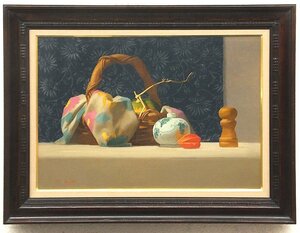 Art hand Auction [GLC] Toshiaki Fujiki Still Life with Pumpkin Oil painting No. 15 Old diameter frame Independent Realist painter from Iwate Prefecture ◆ Large masterpiece!, Painting, Oil painting, Still life