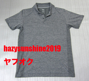 ユニクロ UNIQLO ポロシャツ POLO SHIRT グレー GREY SIZE サイズ M メッシュ ポリエステル100%