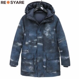 美品 エンポリオ アルマーニ 20-21AW ストームクラウド カモフラ レタリングロゴ リバーシブル フィールド ダウン ジャケット コート 46500