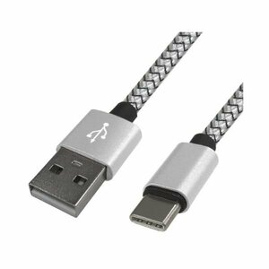 新品 Type-C USBケーブル 1m スマホ/タブレット用 充電/データ通信対応 シルバー