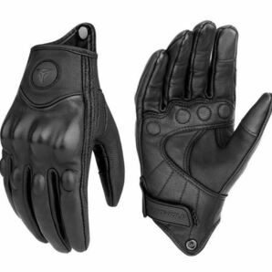 MOTOWOLFバイクグローブ 本革 レザー グローブ 手袋 サイクリング 新品 送料無料 黒 Lサイズ