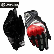 グローブ メッシュ 手袋 バイクグローブ スマホ操作 対応 高品質 大人気 新品 送料無料 黒赤 L_画像1