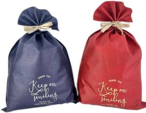 ラッピング 袋 大きい ギフトバッグ 不織布 50×35cm 【2枚セット】 プレゼント用 贈り物 包装袋 キャンディお祝い バッ