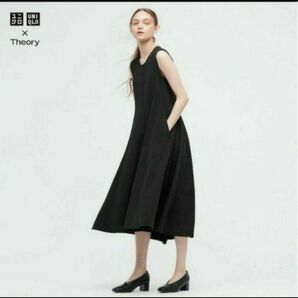 UNIQLO × theory ウルトラストレッチフレアロングワンピース（ノースリーブ）Mサイズ