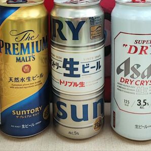 ビール　お酒　いろいろ トリプル生 アサヒ 一番搾り サッポロ プレミアムモルツ サントリー