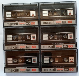 maxell MX 60 6本 メタルカセットテープ (録音済中古） /メタルテープ/メタルポジション/TypeⅣ/日立マクセル/METAL TAPE/Cassette Tape