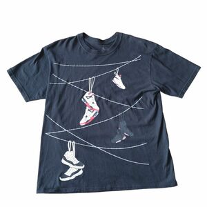 希少　ジョーダン　JORDAN　カットソー　Tシャツ　古着　ブラック　メキシコ製　バッシュ　　キッズLサイズ　150cm 