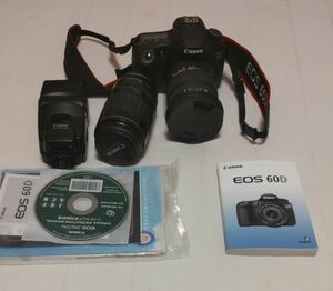 EOS 60D レンズ２本+フラッシュ カメラバックアップ付き