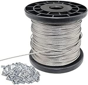 ワイヤーロープ ステンレスワイヤー 7×7構造 ステンレス 針金 落下防止 ワイヤー 長さ100m 線径1.5mm アルミスリーブ