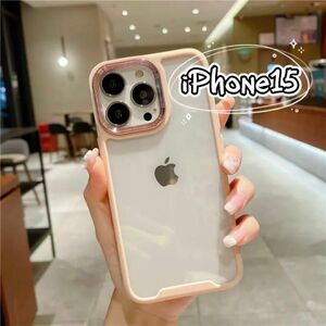 iPhone15ケース ピンク　クリアケース　韓国　シンプル　可愛い　推し活