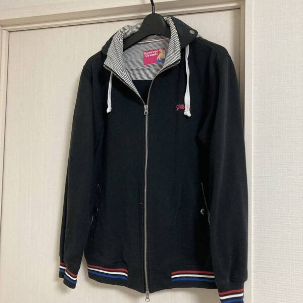 グルーバーグランド ジップパーカー フード トリコロールカラー