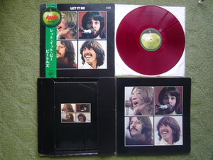 * rare red record The Beatles Let It Be Box set AP-9009 red record obi attaching free shipping *