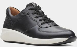 送料無料 Clarks 26.5cm スニーカー ブラック レザー テキスタイル ヒール 軽量 厚底 ランニング パンプス ヒール ローファー AAA232