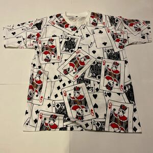 トランプ 総柄 フルプリント Tシャツ クイーン ボヘミアンラプソディ フレディマーキュリー Freddie Mercury Queen T-shirt playing cards