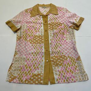 ビンテージブラウス シャツ 70s alex colman californiaビンテージ ヴィンテージ アーガイル ロカビリー vintage shirt argyle blouse