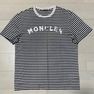 極美品　モンクレール　ボーダーロゴTシャツ　Mサイズ　国内正規品