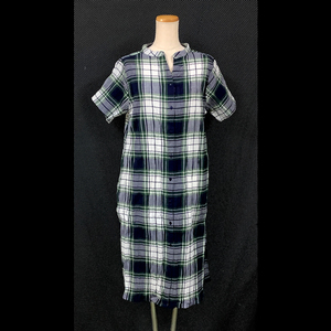 1025 new goods. India cotton green dress M size both side with pocket * click post correspondence 185 jpy ( including in a package un- possible )