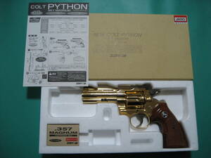 142C Kokusai New COLT python 4in (24K) made of metal departure fire type model gun unused goods 