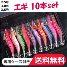 エギング 10本 エギケース イカ釣り エギ 3.5号 釣り 仕掛け ルアー 釣具 夜光 ルアー 疑似餌 烏賊_画像1