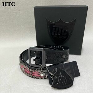 【Special】希少 新品未使用 HTC スタッズベルト ピンク 彫刻 手彫り