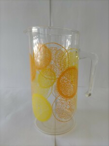  Pyrex pitcher America made retro miscellaneous goods lemon pattern orange pattern Showa Retro 