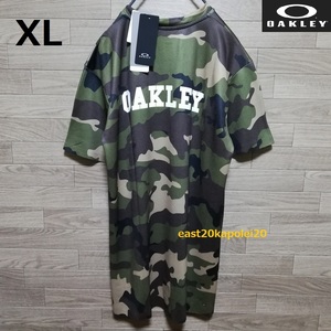 XL 新品 OAKLEY オークリー 3RD-G 0-FIT バック ロゴ カモフラージュ カモ 柄 迷彩 総柄 メンズ 機能 ストレッチ Tシャツ 未使用 吸汗速乾