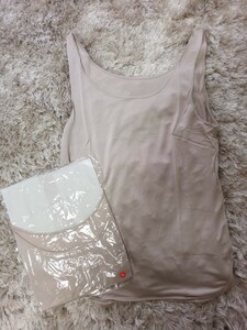 6465 ★★　TEA　DROP　シルクタンクトップ2枚セット　サイズM　新品　ベージュ