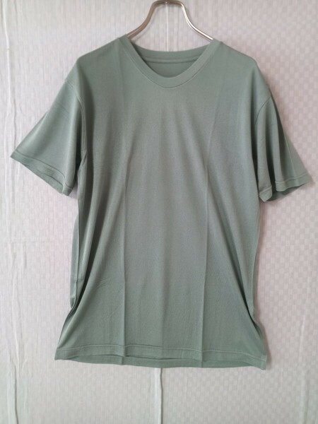 6664　★★　TEA DROP シルクインナーTシャツ　ブルーグレー　サイズL 未使用品