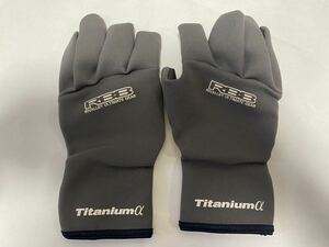 [ бесплатная доставка ] рыбалка перчатка Titaniumα Thai taniumRBB L размер серый × черный 