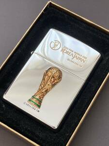  new goods unused ZIPPO Zippo -2002 FIFA WORLD CUP KOREA JAPAN day . World Cup Gold 2000 year made oil lighter lighter silver 