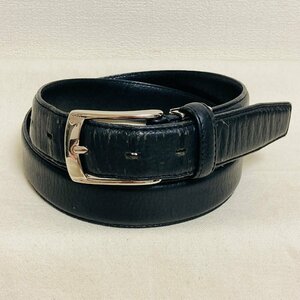 GENUINE LEATHER　MADE IN JAPAN/日本製　スクエア バックル　レザー 本革　ベルト　ブラック/黒