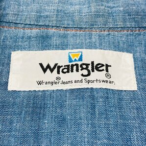 Wrangler ラングラー デニム ロングスリーブ ウエスタン シャツ ブルー系の画像3