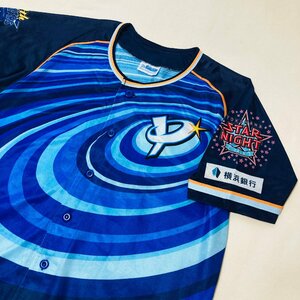 横浜　YOKOHAMA DeNA BAYSTARS　70周年記念 ゲームシャツ　ブルー系　東急ハンズ製