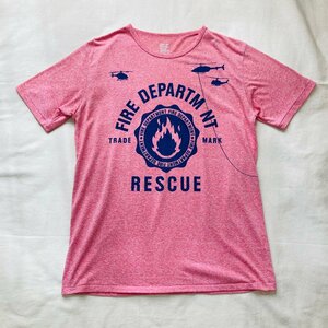 graniph　FIRE DEPARTM NT　MARK　RESCUE　プリント　Tシャツ　レッド/赤系　S