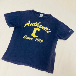 Champion products U.S.A.　Authentic C　Since 1919　ロゴ プリント　Tシャツ　ネイビー/紺　S　CM1333