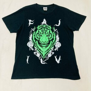 LAS VEGAS　タイガーヘッド プリント　Tシャツ　ブラック/黒　L