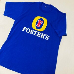 FOSTER'S　ロゴ　プリント　Tシャツ　ブルー/青　L