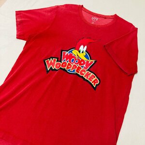 WOODY WOODPECKER　キャラクター プリント　Tシャツ　レッド/赤　XL