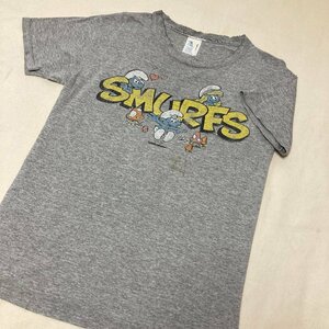 SMURFS　スマーフ　キャラクター　プリント　Tシャツ　グレー　S