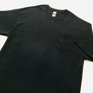 GILDAN　ギルダン　無地　ポケット付　Tシャツ　ブラック/黒　XL